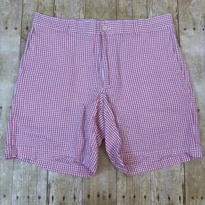 Southern Tide Seersucker Shorts Red Gingham Size 35
